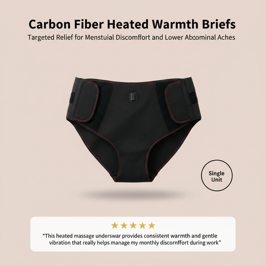 Carbon Fiber Heated Warmth Briefs Abdominal Vibration Massager Menstrual Discomfort, Lower Abdominal Aches  Hip Strain